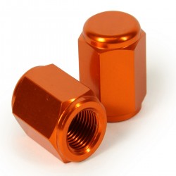 2 BOUCHONS VALVE ALU ORANGE