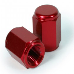 2 BOUCHONS VALVE ALU ROUGE